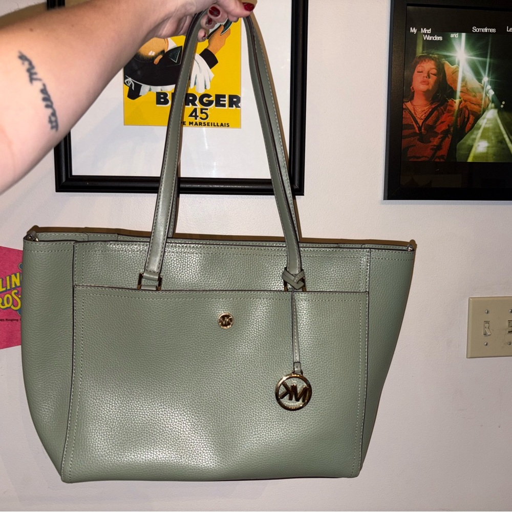 Michael Kors Sage Green Leather Tote
